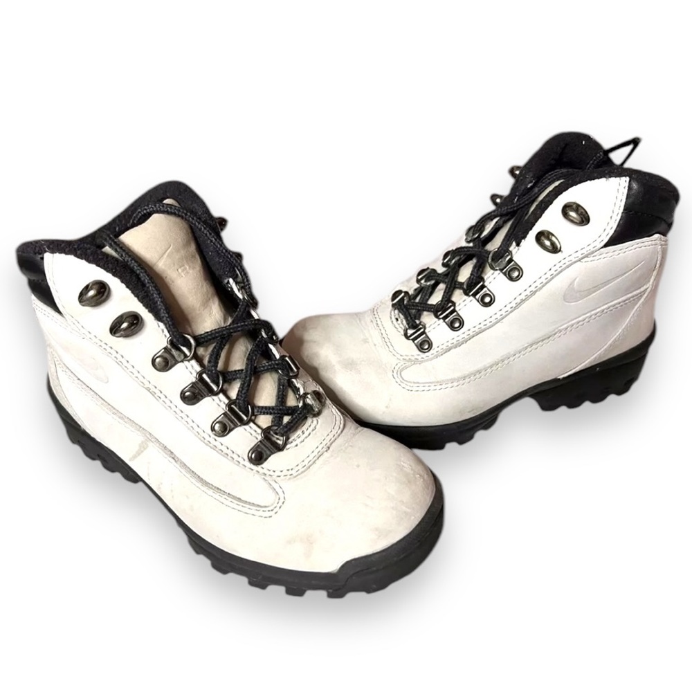 RARE VTG NIKE ACG Grey Leather Hiking Boots Men’s Size 6.5 women 8.5 ALL-TRAC